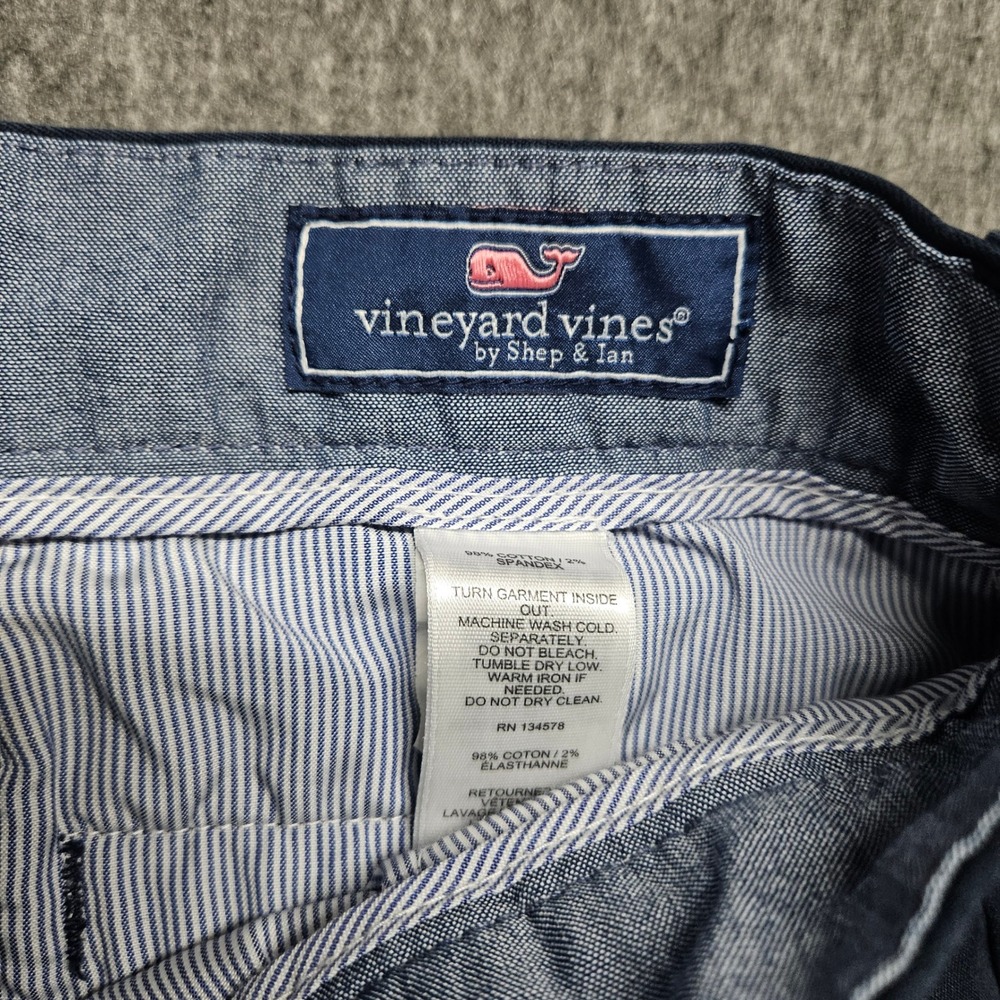 Vineyard Vines Breaker Short Mens 30 Navy Blue 1H0462 Cotton Twill Chino - Picture 3 of 11